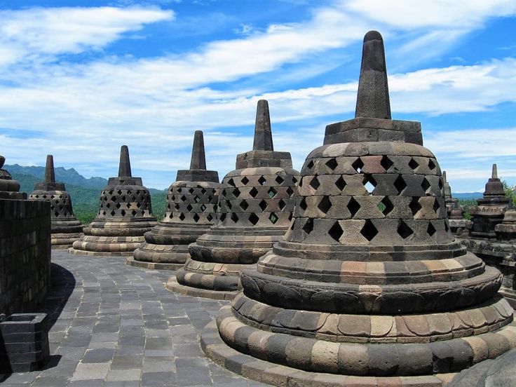de borobudur op java, indonesië